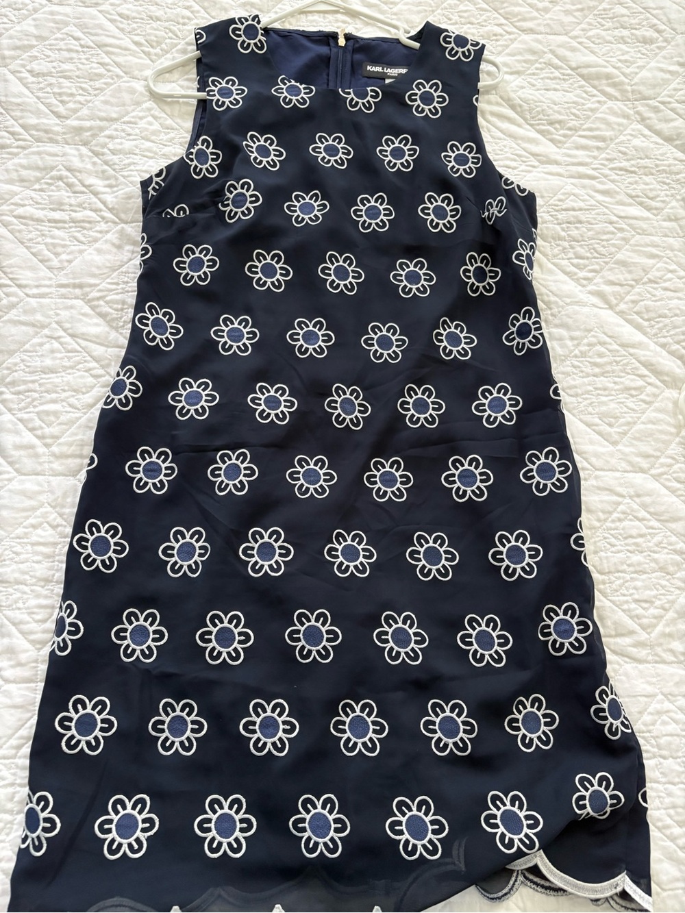Karl Lagerfeld Navy Blue Floral Shift Dress